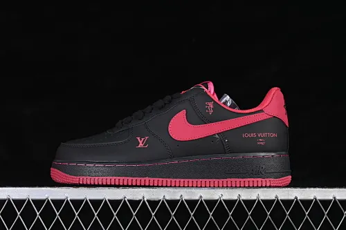 All categories Nk Air Force 1 Air Force series Nk Air Force 1 Low Air Force low top Nike Air Force 1'07 Low Year of the Horse limited edition Jet black rose red Air Force 1 low top casual sneakers FV3694-102